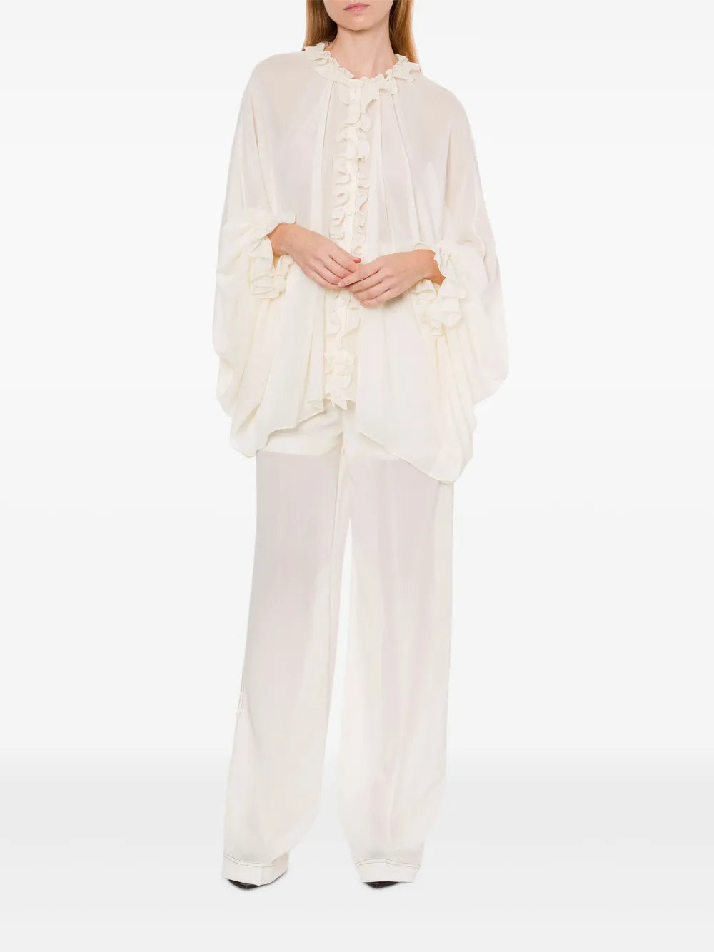 Ruffle-Trim Blouse