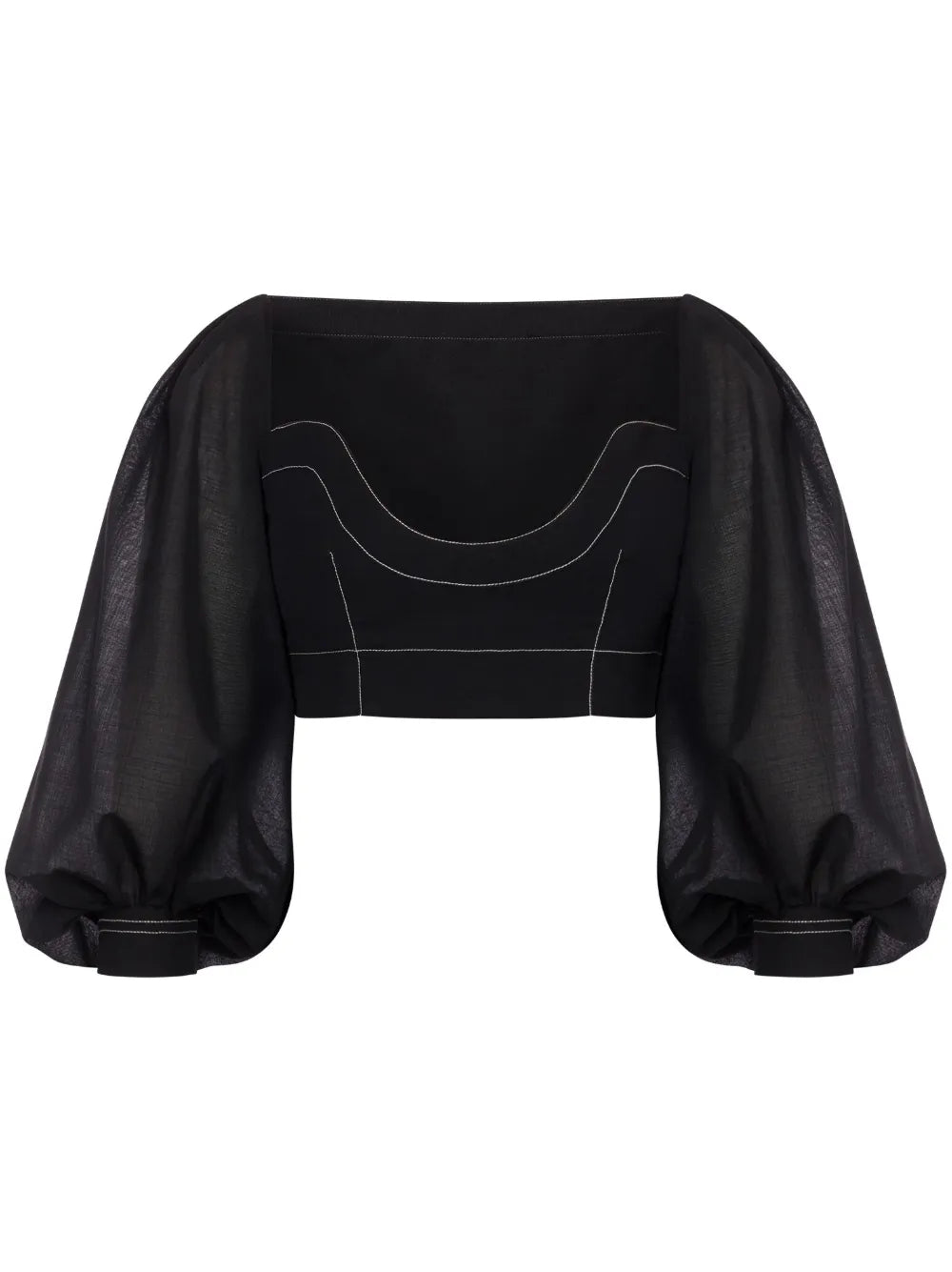 Bishop-Sleeves Crop Top