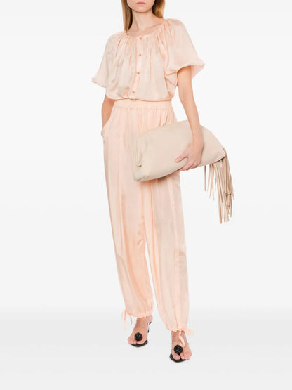 Silk Tapered Trousers