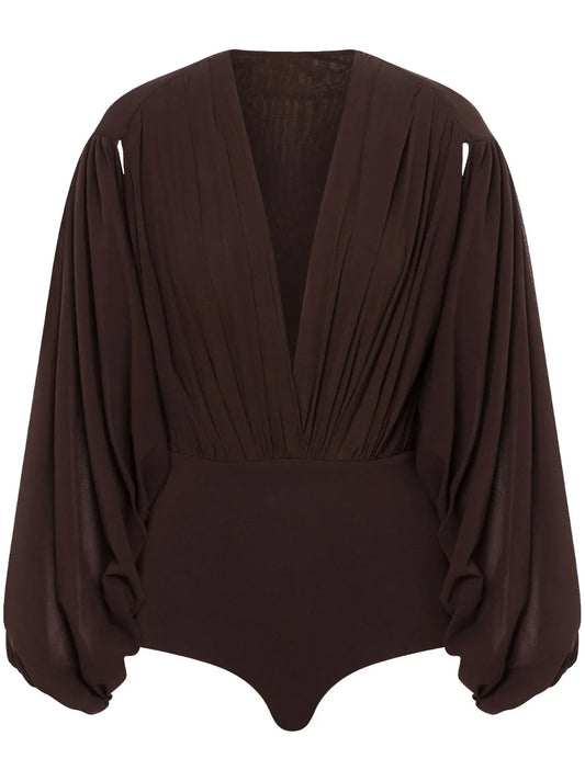 Draped-Sleeve Top