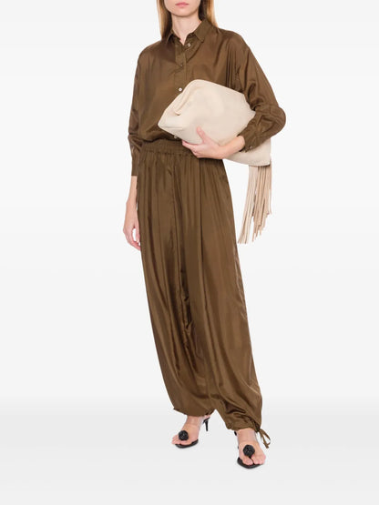 Silk Tapered Trousers