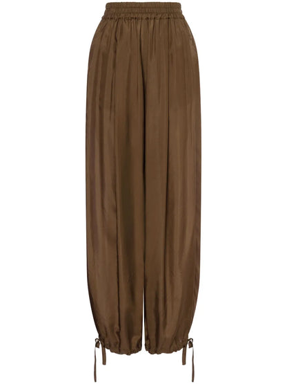 Silk Tapered Trousers