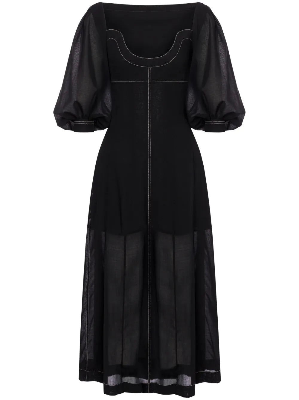 Puff-Sleeve Maxi Dress