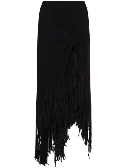 Fringed Maxi Skirt