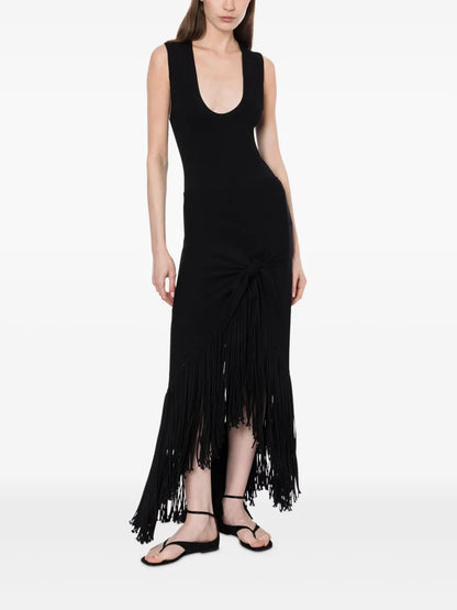 Fringed Maxi Skirt
