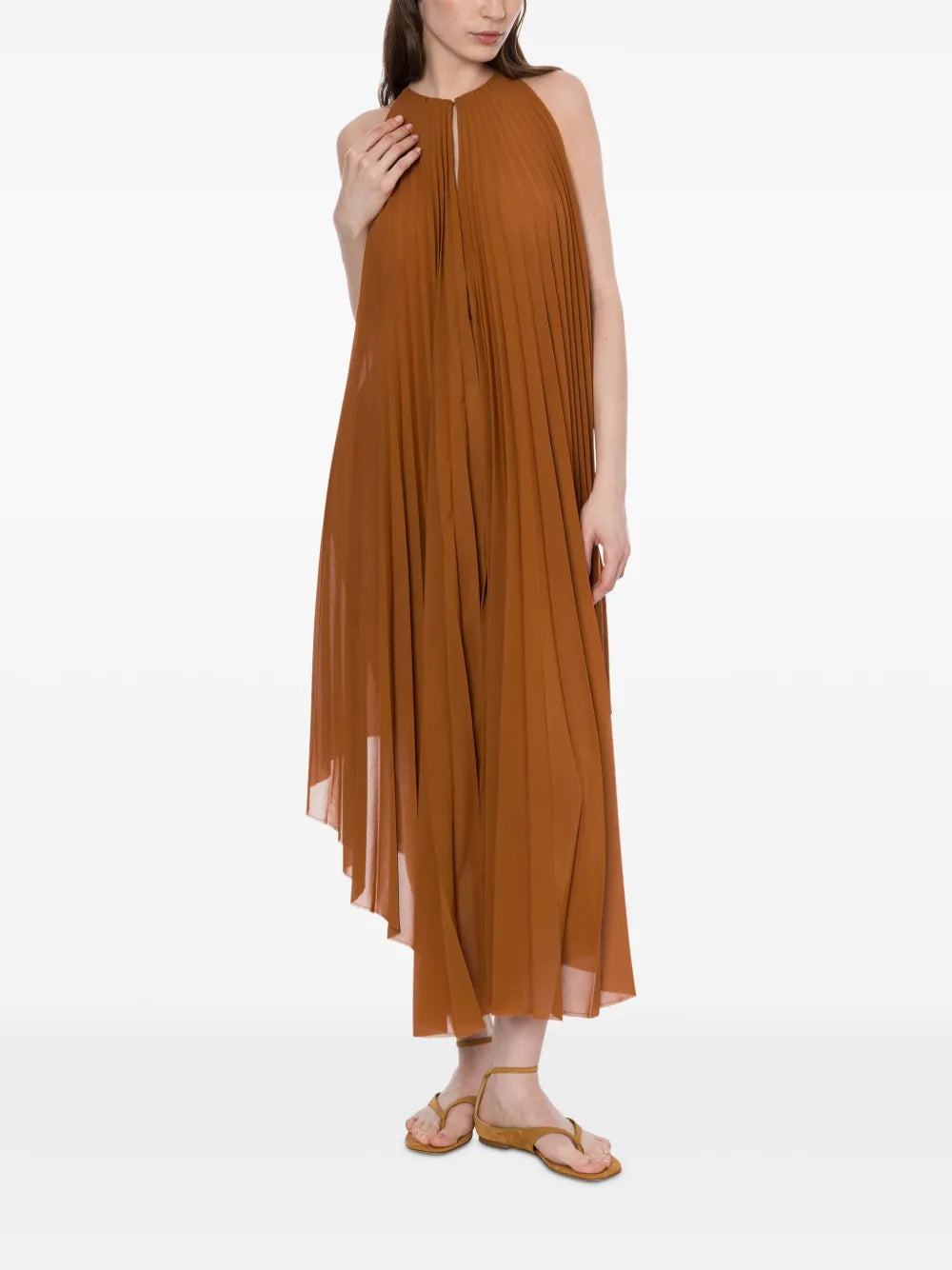 Pleated Sleeveless Dress