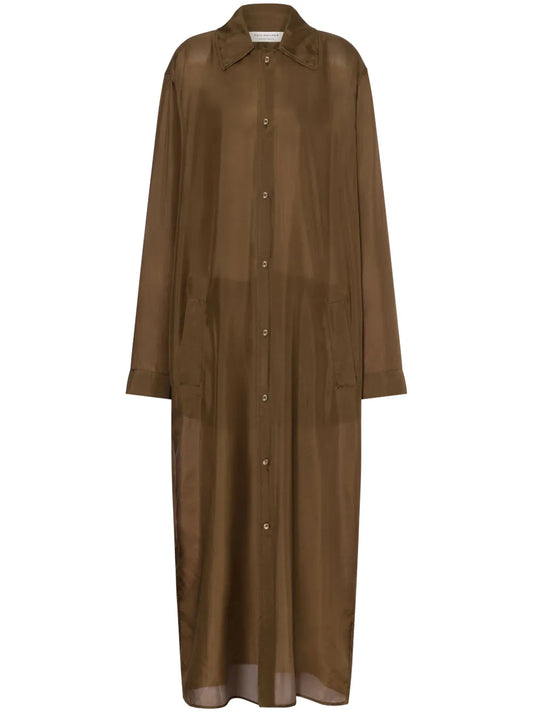 Silk Single-Breasted Coat