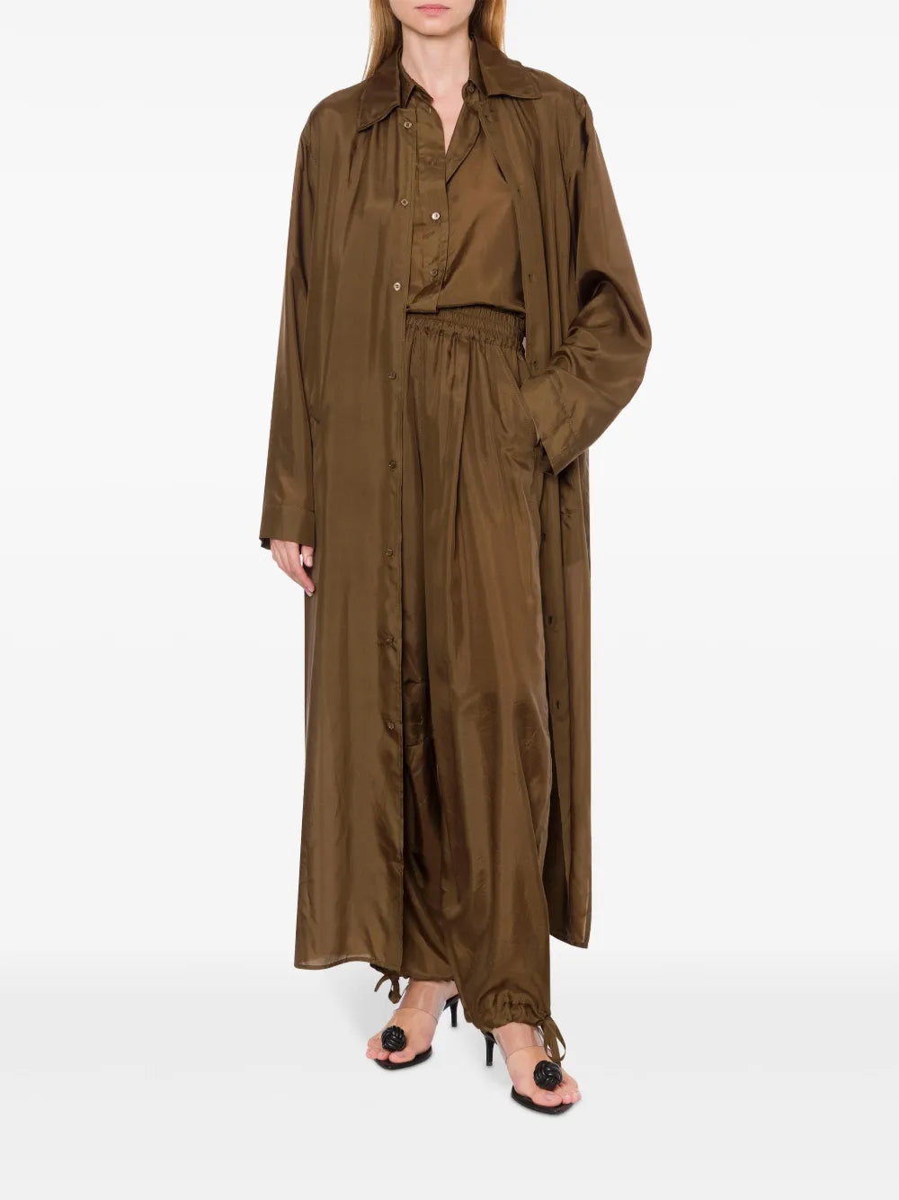 Silk Single-Breasted Coat