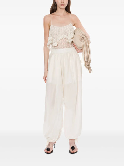 Silk Tapered Trousers