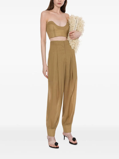 Pleated Tapered Trousers