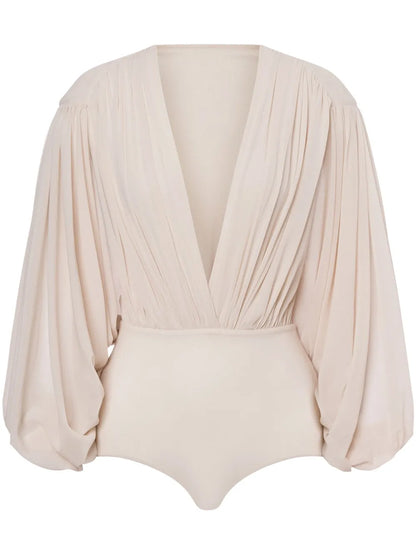 Draped-Sleeve Top