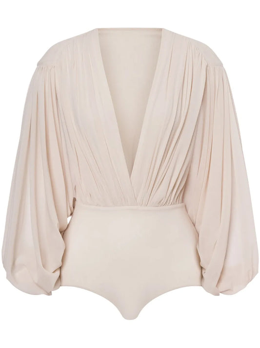 Draped-Sleeve Top