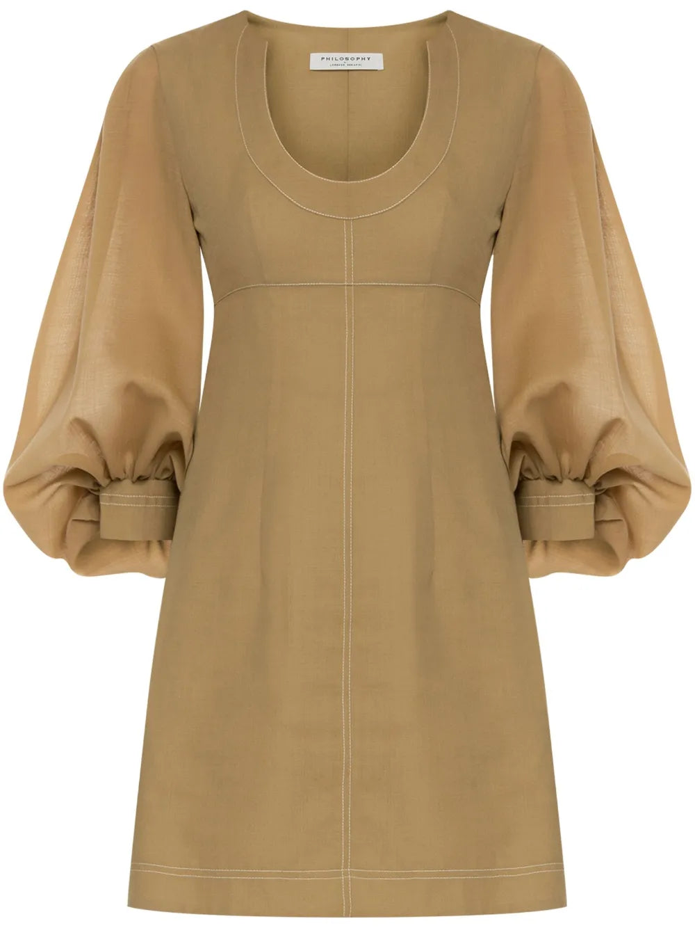 Puff-Sleeve Mini Dress