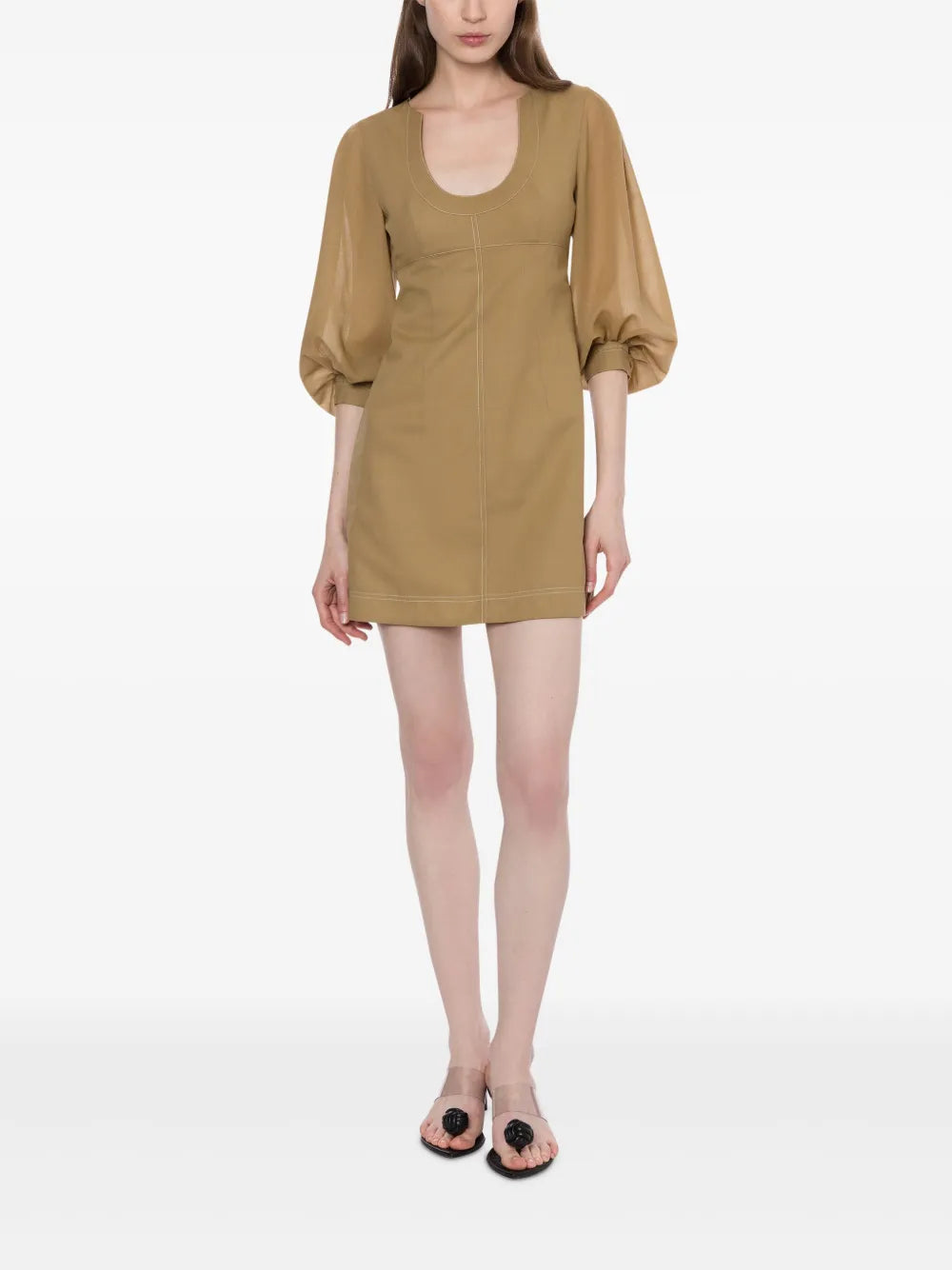 Puff-Sleeve Mini Dress