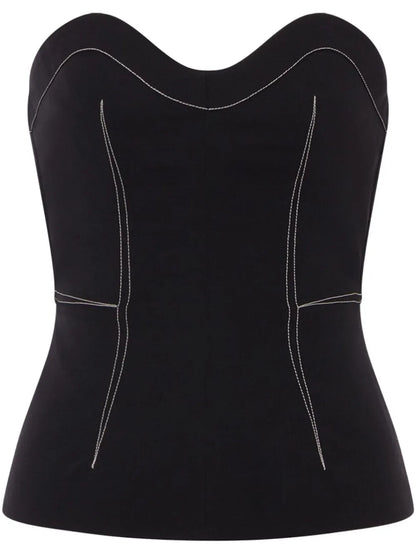 Contrast-Stitching Top