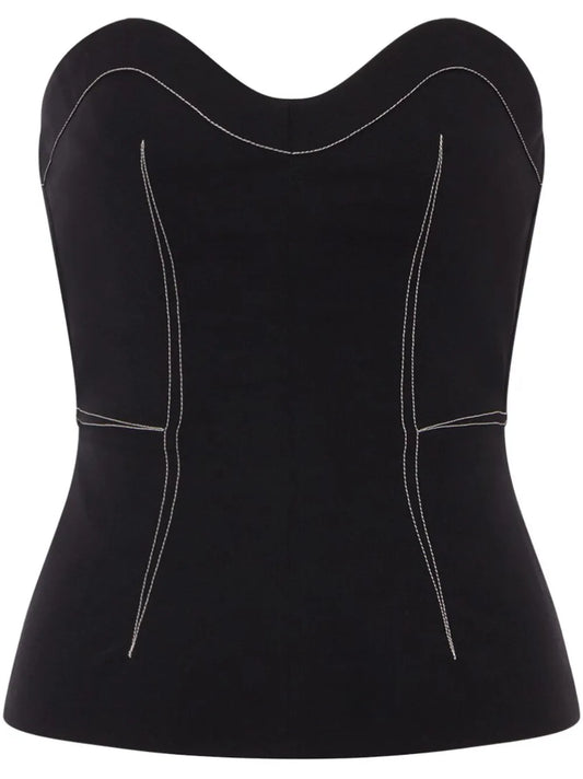 Contrast-Stitching Top