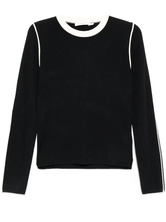 Contrast Trim Knit Sweatshirt