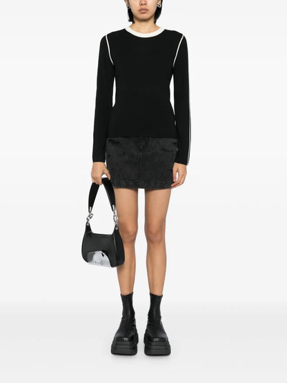 Contrast Trim Knit Sweatshirt