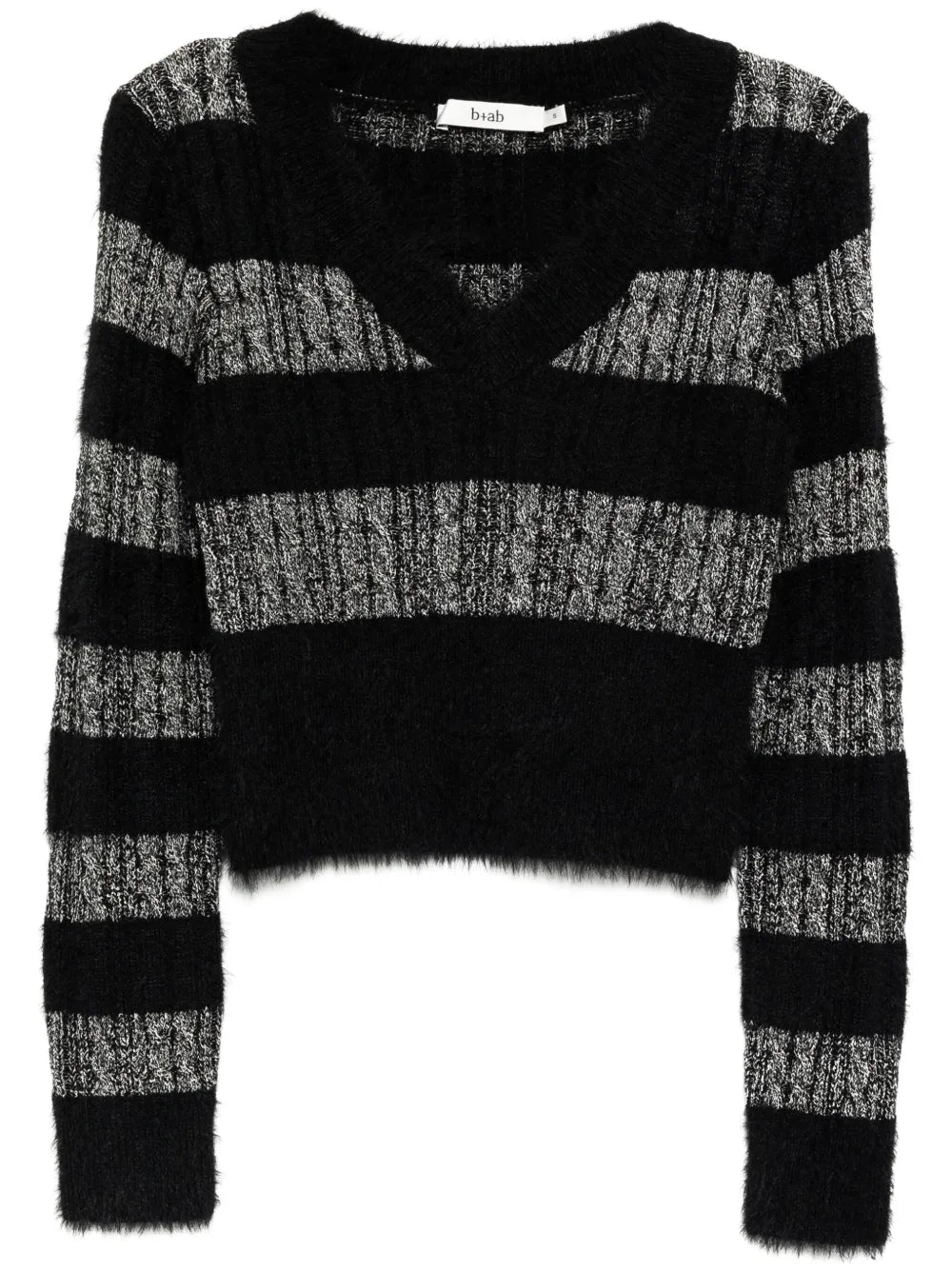 Striped Scarf Detail Knitted Top
