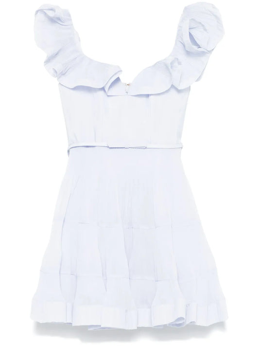 Pleated Frill Mini Dress