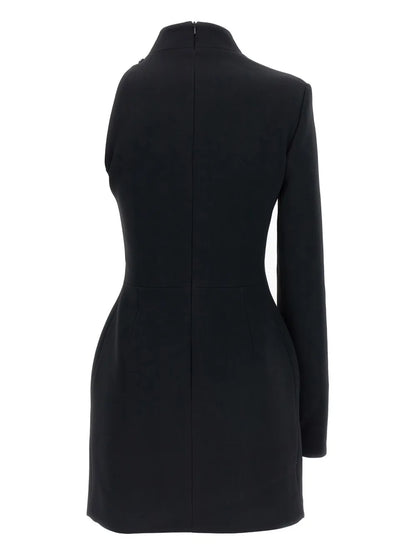 One-Shoulder Bead Embroidery Dress