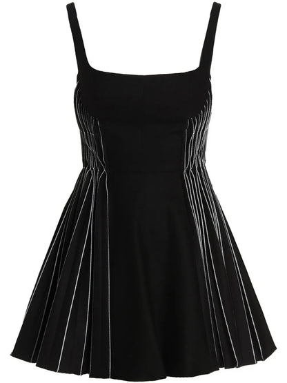 Pleated Flannel Dress