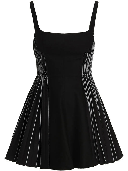 Pleated Flannel Dress