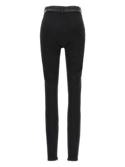 Leather-Panel Leggings