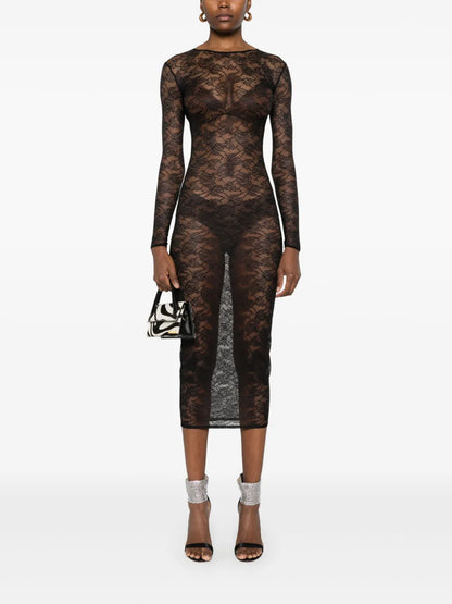 Chantilly-Lace Midi Dress