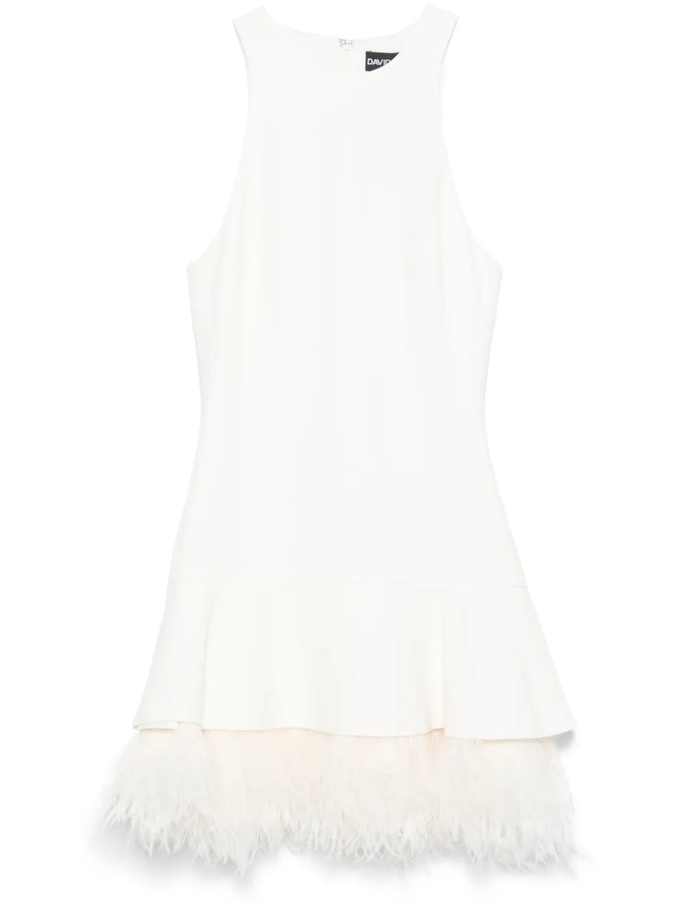 Feather-Trim Mini Dress