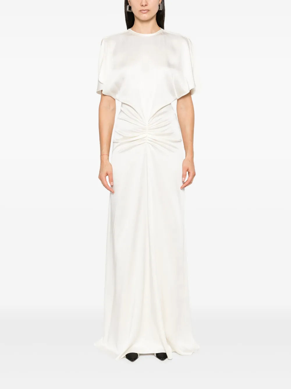 Gathered-Waist Floor-Length Dress
