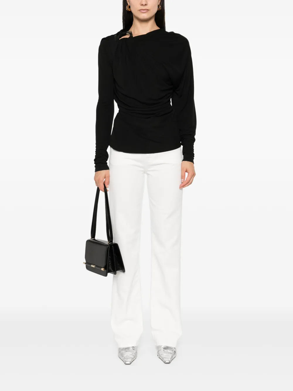 Draped Long-Sleeve Top