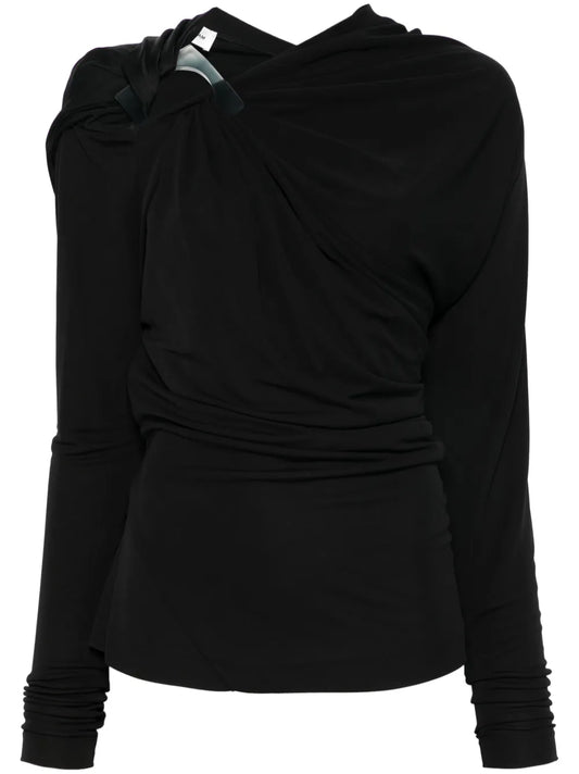 Draped Long-Sleeve Top