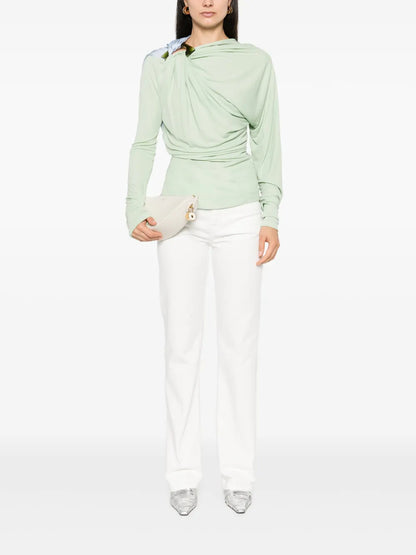 Draped Long-Sleeve Top