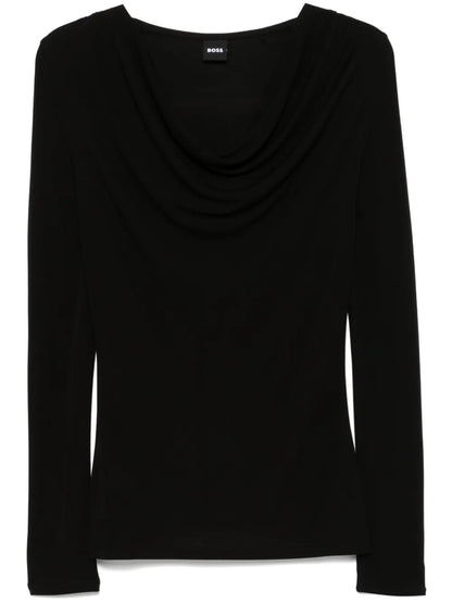 Cowl-Neck Crepe Top