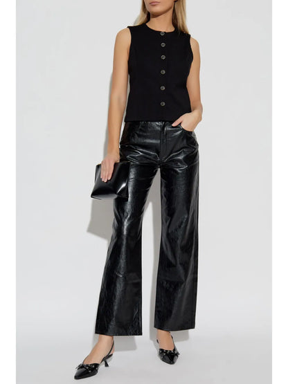 Shea Faux-Leather Trousers