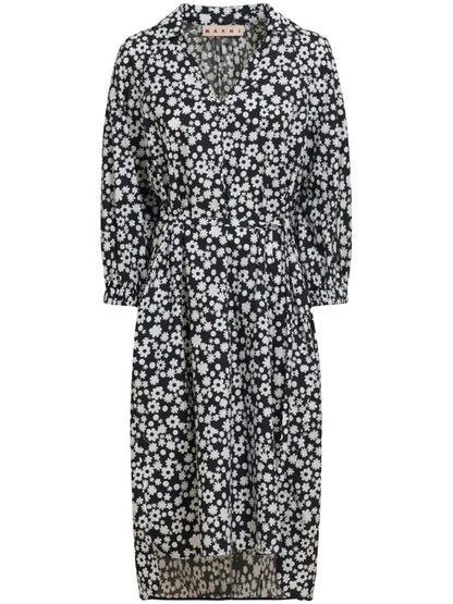 Floral-Print Midi Dress