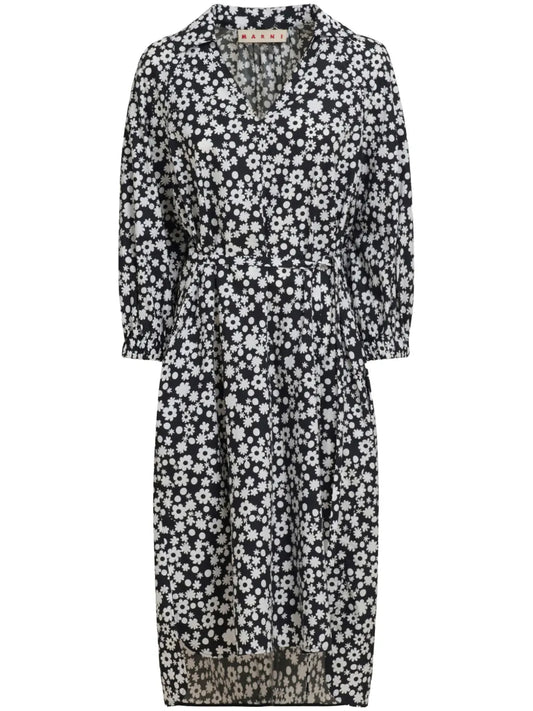 Floral-Print Midi Dress
