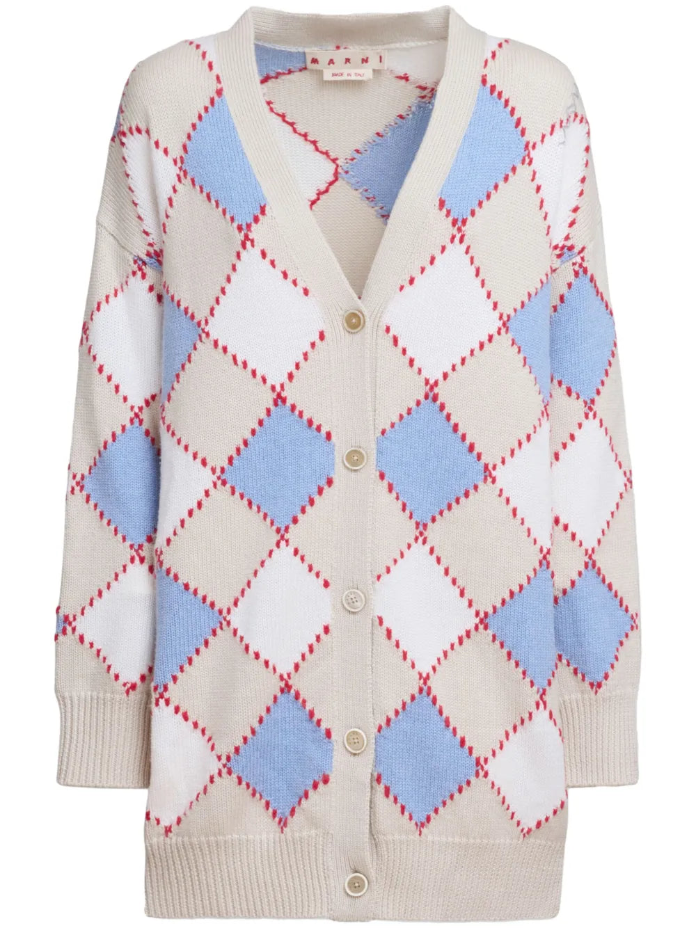 Diamond-Pattern Cardigan