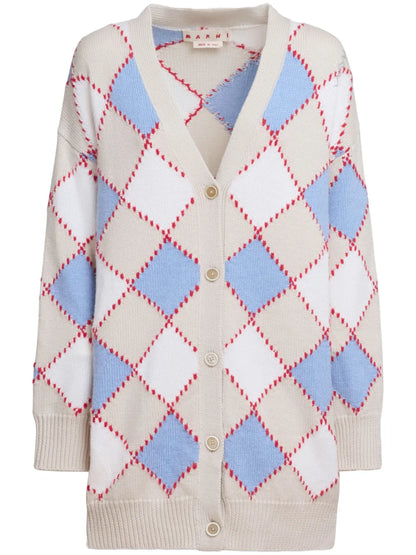 Diamond-Pattern Cardigan