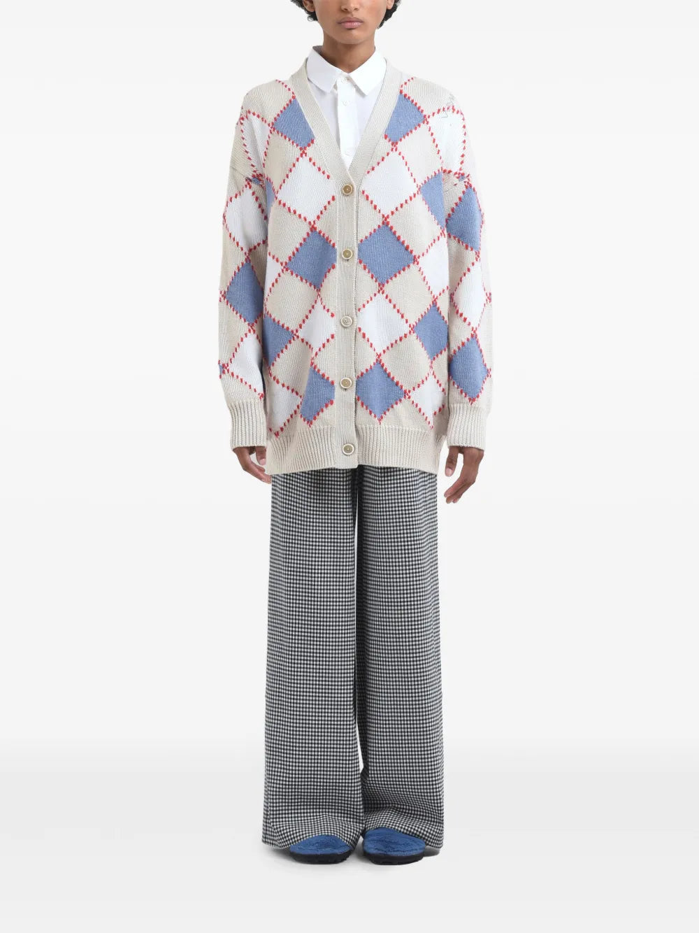 Diamond-Pattern Cardigan
