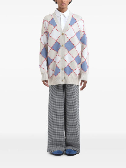 Diamond-Pattern Cardigan