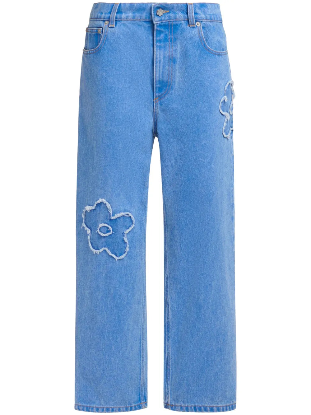 Embroidered Straight-Leg Jeans