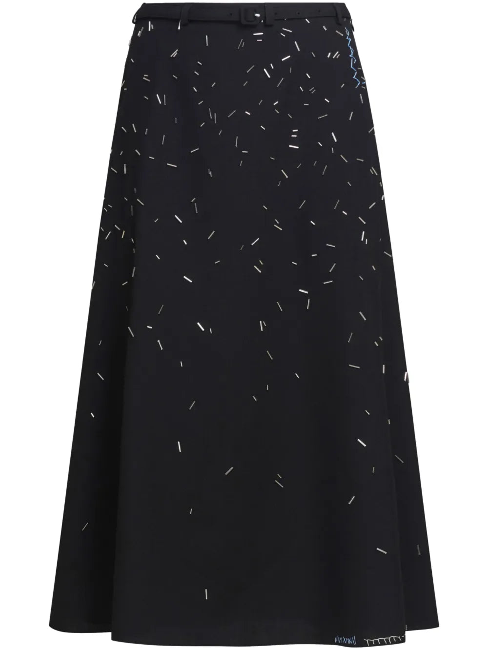 Bead-Embroidered Midi Skirt