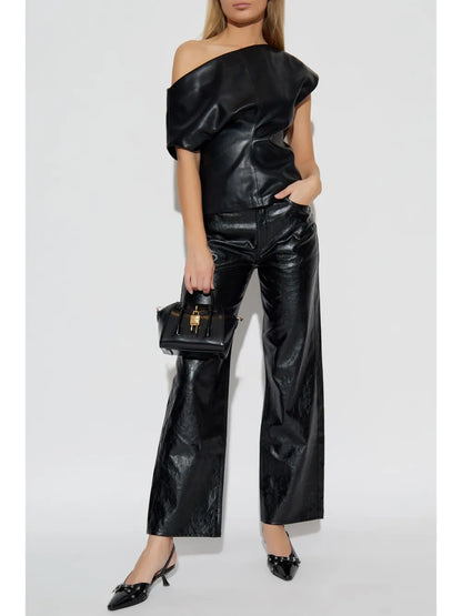 Eleanor Faux-Leather Top