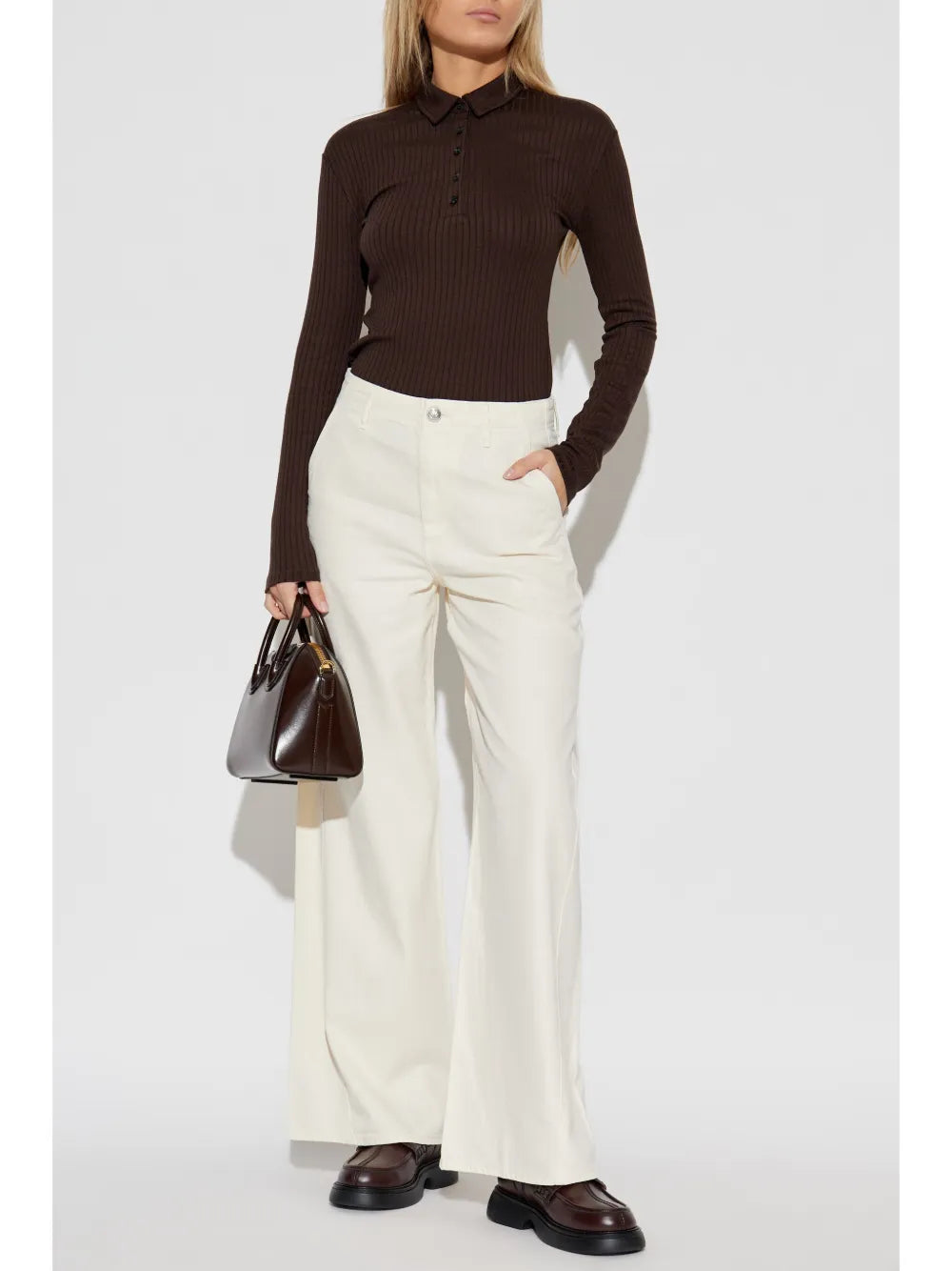 Front Button Flared Trousers