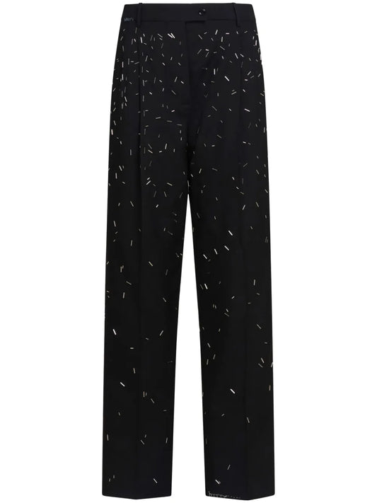 Abstract-Pattern Print Trousers