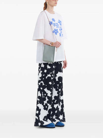 Floral-Print Flared Trousers