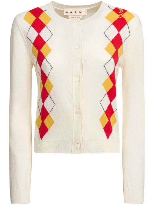 Diamond-Pattern Cardigan