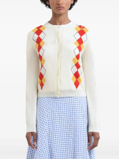 Diamond-Pattern Cardigan